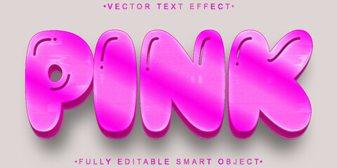 Poster - Pink Color Vector Fully Editable Smart Object Text Effect