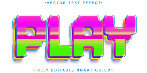 Aufkleber - Cartoon Pixel Colorful Play Vector Fully Editable Smart Object Text Effect