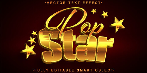 Poster - Pop Star Vector Fully Editable Smart Object Text Effect
