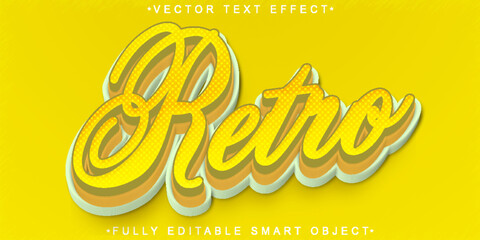 Poster - Retro Vintage Vector Fully Editable Smart Object Text Effect