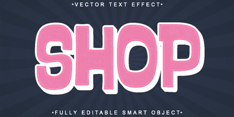 Poster - Cartoon Retro Shop Vector Fully Editable Smart Object Text Effect
