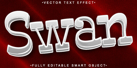Poster - Red and White Swan Vector Fully Editable Smart Object Text Effect