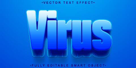 Poster - Virus Cartoon Vector Fully Editable Smart Object Text Effect