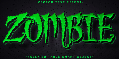 Poster - Green Zombie Vector Fully Editable Smart Object Text Effect
