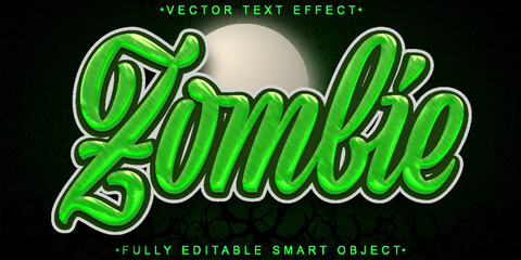 Poster - Green Zombie Vector Fully Editable Smart Object Text Effect