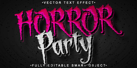 Poster - Horror Party Vector Fully Editable Smart Object Text Effect