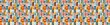 © AaliyahAmina - seamless pattern of Abstract autumnal floral geometric art print teal orange