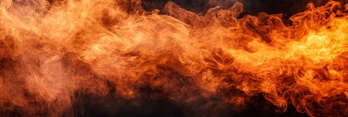 Poster - Fiery orange and black smoke billows, creating a dramatic and intense abstract image. Perfect for backgrounds or design projects.