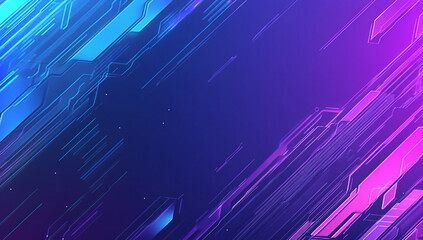 Poster - Dynamic abstract background featuring vibrant blue and purple digital lines and shapes with a futuristic aesthetic