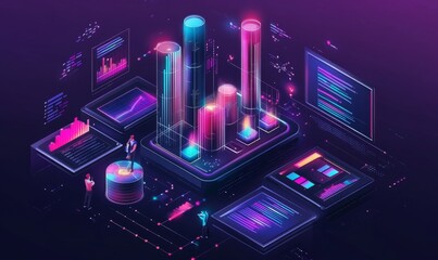 Poster - Data analytics concept, sort by type and category criteria, classify and categorize by parameter