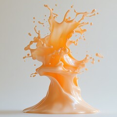 Poster - Dynamic splash of creamy liquid studio setting abstract art bright colors close-up view fluid motion concept for visual impact