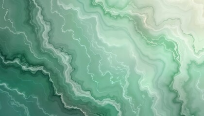 Poster - Abstract marble texture background with soft green hues, white veins. Fluid patterns create calming, natural design. Decorative illustration used for various design elements like wallpapers surfaces.
