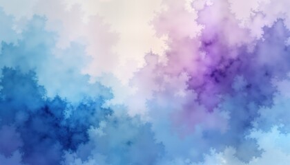 Poster - Abstract artistic image shows colorful cloudy sky patterns with light blue, purple tones. Unique watercolor texture, vintage design. Suggests beautiful nature scene magical fantasy world. Ideal for