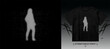 © BonkiStudio - Halftone blurred silhouette people. Streetwear print with blur text, for t-shirt, hoodie and sweatshirt. Isolated on black background