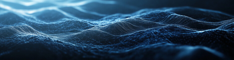 Poster - Waves on a dark ocean surface glimmer with light in a tranquil underwater scene showcasing nature's beauty