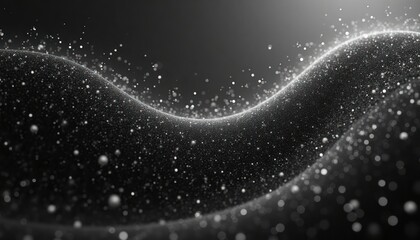 Fototapete - abstract digital illustration shows dynamic pattern of light particles, small glowing points forming