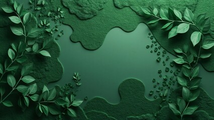 Wall Mural - Intricate Green Foliage & Texture Background