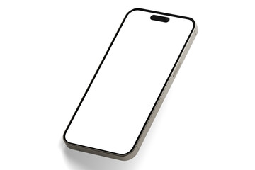 Poster - 3D ultra realistic render illustration high quality smartphone mockup with isolated background. Smart phone mockup collection. Device front view. 3D mobile phone with shadow on white background.