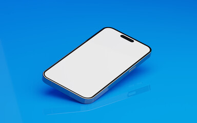 Aufkleber - 3D ultra realistic render illustration high quality smartphone mockup with isolated background. Smart phone mockup collection. Device front view. 3D mobile phone with shadow on white background.