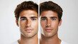 © gnoparus - Before & After Man's Face with and without Freckles, Skincare, Tanning