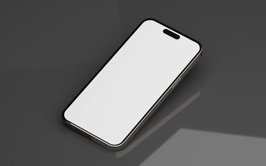 Leinwandbilder - 3D ultra realistic render illustration high quality smartphone mockup with isolated background. Smart phone mockup collection. Device front view. 3D mobile phone with shadow on white background.