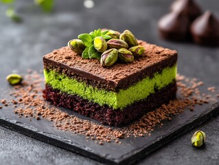 Canvas Print - Pistachio Topped Chocolate Cake