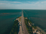 Aerial view of US Route 1 Overseas Highway to Key West Florida
