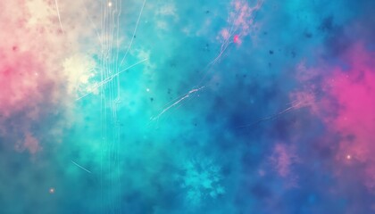 Aufkleber - Abstract holographic texture design with vibrant blue pink, green colors. Irregularities, scratches add visual interest. Dynamic patterns create sense of motion. Suitable for trendy tech backgrounds