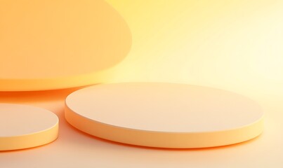 Poster - Abstract composition of soft, rounded shapes in warm orange hues.