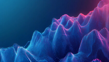 Aufkleber - Vibrant abstract digital wave landscape showcasing peaks and valleys of color