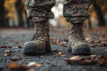 Camo Combat: Brown Beret and Boots in Concealed Military Clothing