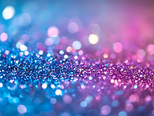Poster - Blue glitter with light effects and bokeh effect