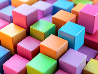 Aufkleber - Abstract 3d render of cubes