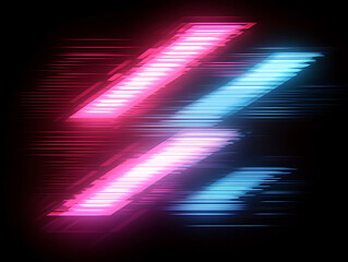 Aufkleber - Abstract arrow speed motion light effect with blue and pink glow on dark background