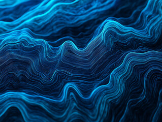 Aufkleber - Abstract blue wavy line graphic design for web and ppt backgrounds