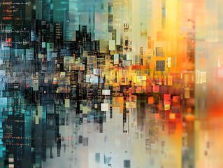 Poster - Abstract digital data background, art can be used in the description of network abilities, technological processes, digital storages, science, education, etc