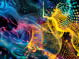 Poster - Abstract digital data background, art can be used in the description of network abilities, technological processes, digital storages, science, education, etc