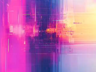 Aufkleber - Abstract digital geometric cubes background with copy space