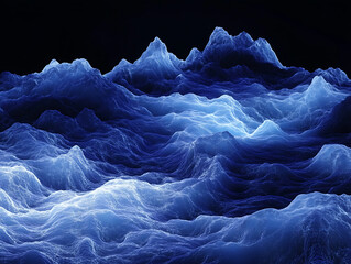 Aufkleber - Cold blue air currents on a dark background 3d illustration