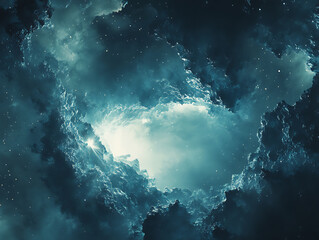 Poster - Abstract outer space endless nebula galaxy background