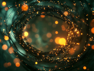 Leinwandbilder - Data background of wires and glowing particles