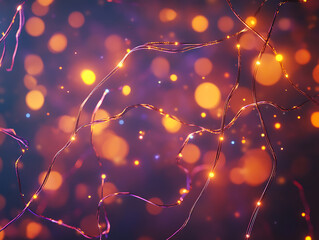 Poster - Data background of wires and glowing particles