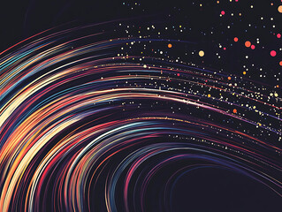 Leinwandbilder - Data speed lines on a dark background, representing the concept of optical cables and high internet speed, lines of light symbolizing the flow of information
