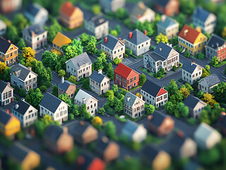 Poster - An illustrative concept of the housing market, showcasing residential real estate development, property investment growth, and the upward trend in housing sales and prices