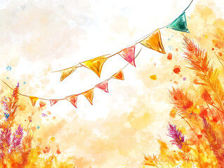 Aufkleber - Background of basant panchami celebration background in watercolor style