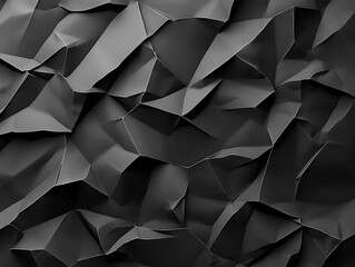 Poster - Black crumpled and creased paper poster texture background