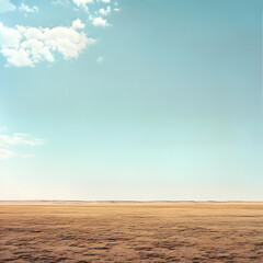 Fototapete - A landscape photograph featuring a vast expanse of empty space, such as a desert field