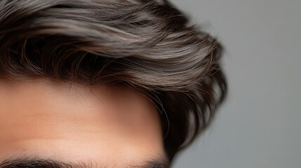 Poster - Close-Up of Stylish Male Hair with Soft Waves and Natural Shine