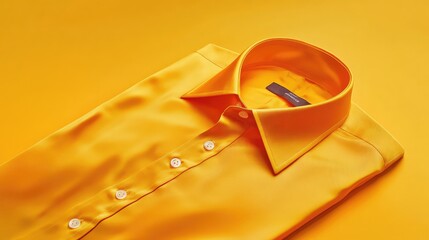 Poster - Elegant Yellow Dress Shirt on Bright Yellow Background for Fashion