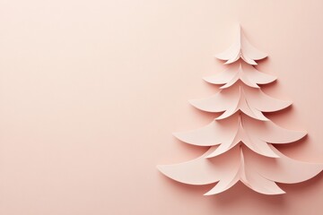 Aufkleber - A layered 3D paper Christmas tree showcases its design with ample blank space for personalized text, ideal for festive decoration or crafts. Generative AI